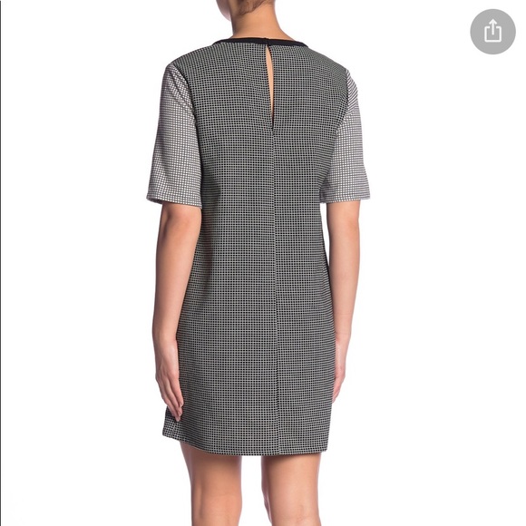 BCBGENERATION BLACK & WHITE WINDOW PANE DRESS - Picture 2 of 11